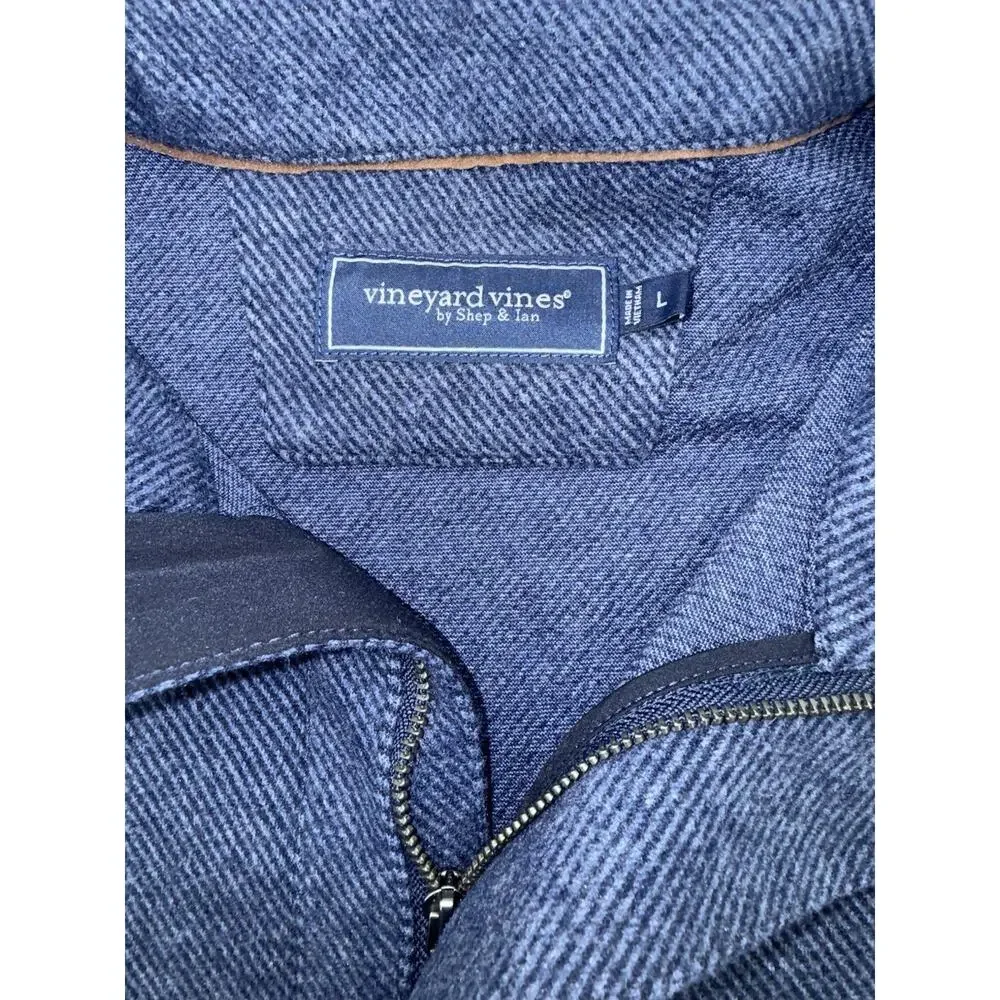 Vineyard Vines Men's Calmwater Quarter Zip Charleston Blue Size Large